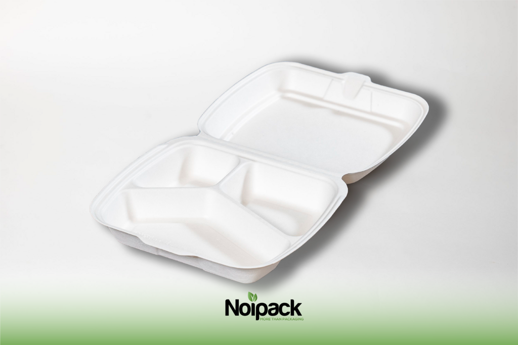 NoiBIO bagasse meal box 3-compartment basic