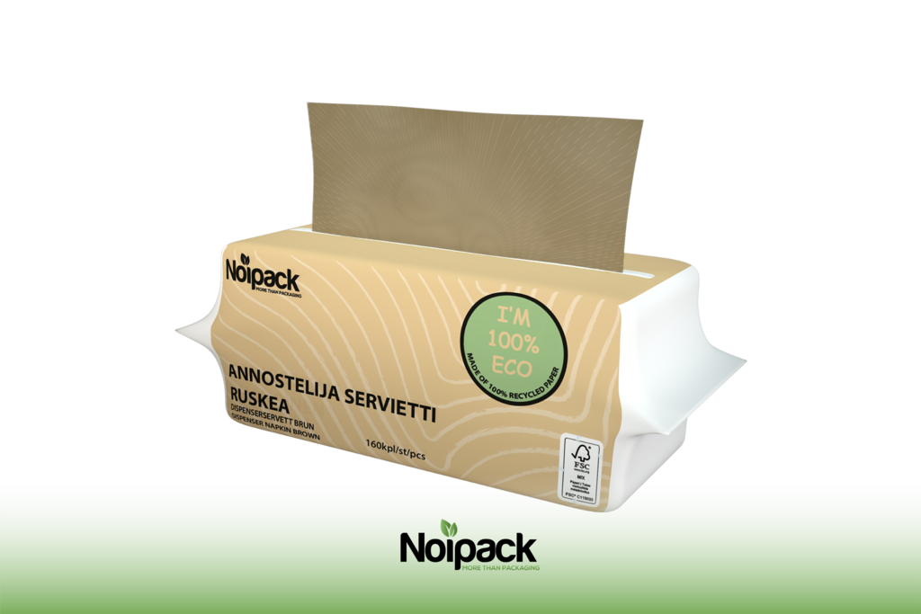 Noipack dispenser napkin brown 16,5x20,5cm