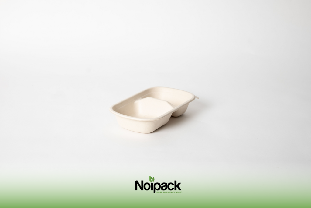 NoiBIO bagasse oval bowl 750ml 2-compartment